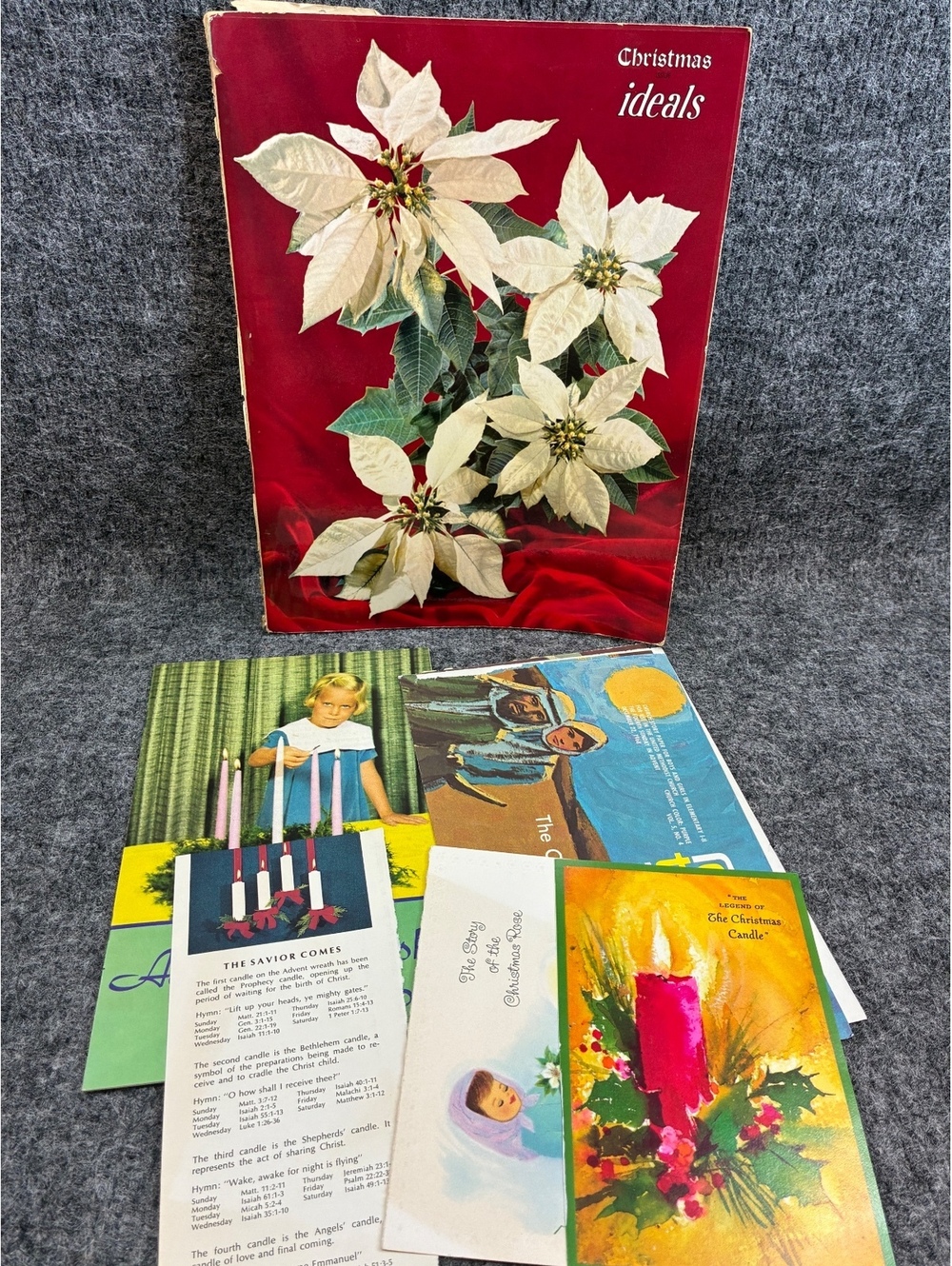 Vintage October 1961 Christmas Ideals Magazine with Holiday Ephemera Assortment
